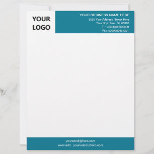 Custom Business Letterhead with Logo - Your Colour