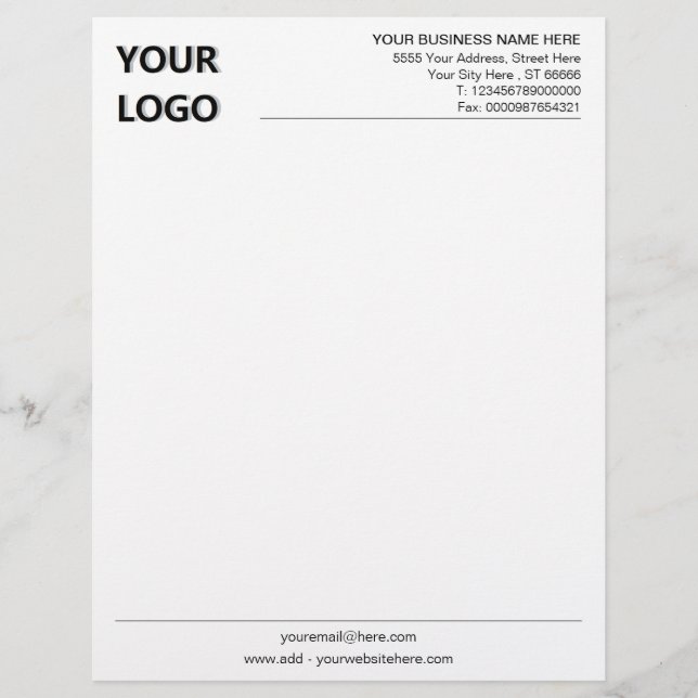 Custom Business Letterhead Your Logo and QR Code (Front)