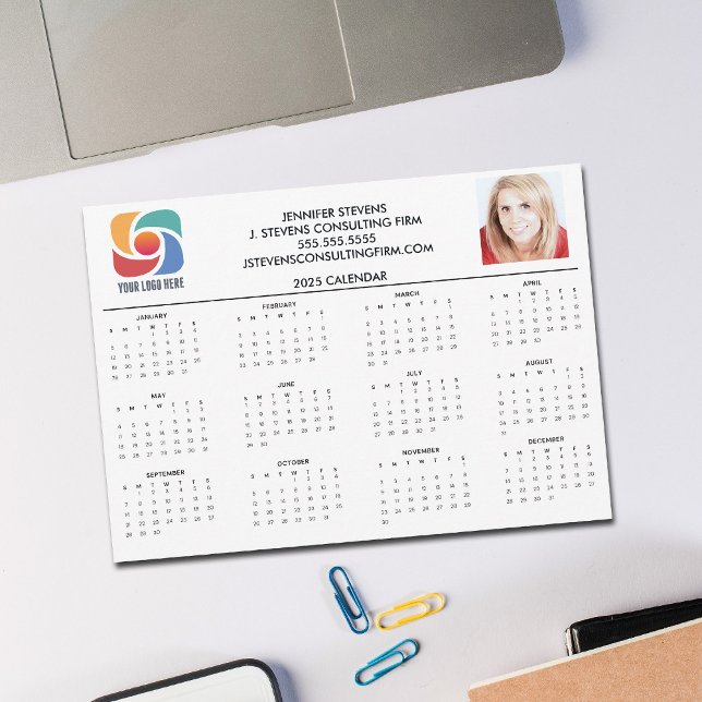 Custom Business Logo 2025 Company Calendar Card (Creator Uploaded)