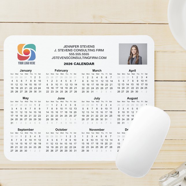 Custom Business Logo 2026 Company Calendar Mouse Pad (Creator Uploaded)