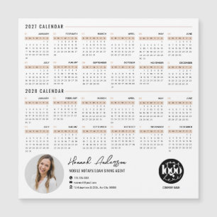 Custom Business Logo 27-28 Company Calendar Magnet
