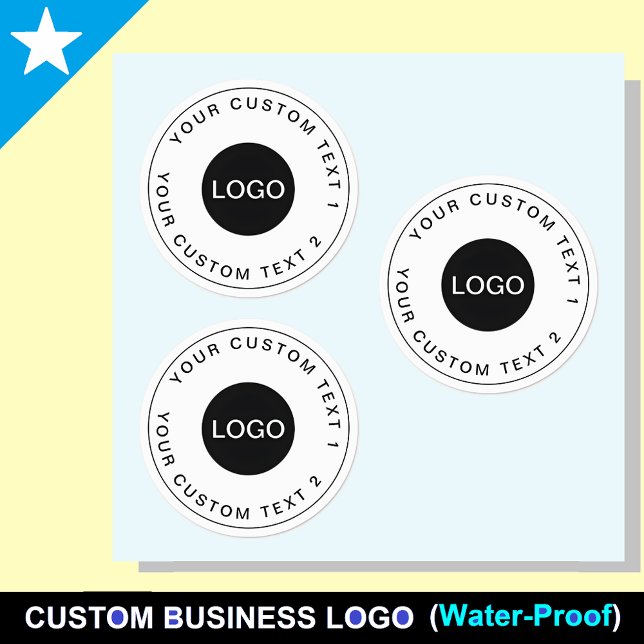 Custom Business Logo | 30 Waterproof Stickers (Bulk Waterproof Stickers)