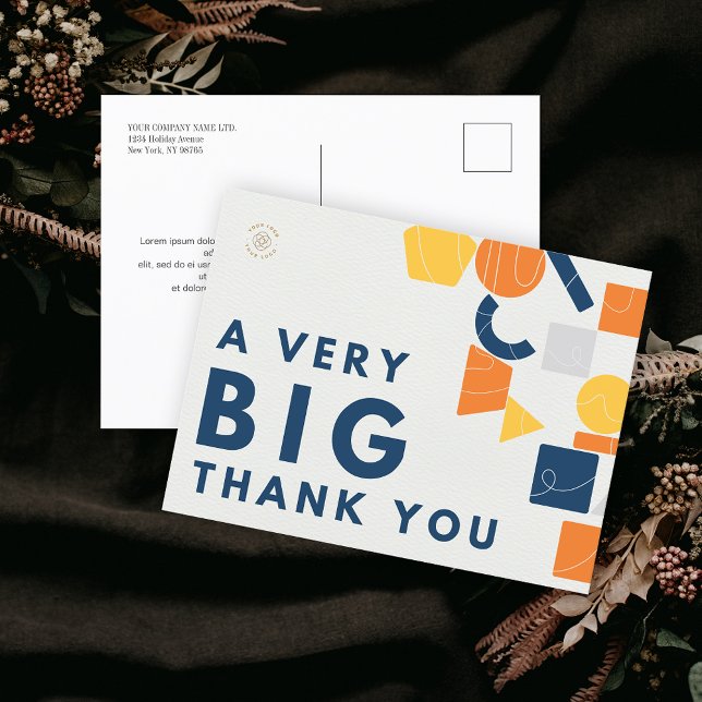 Custom Business Logo A Very Big Thank You Postcard (Custom Business Logo A Very Big Thank You Postcard)