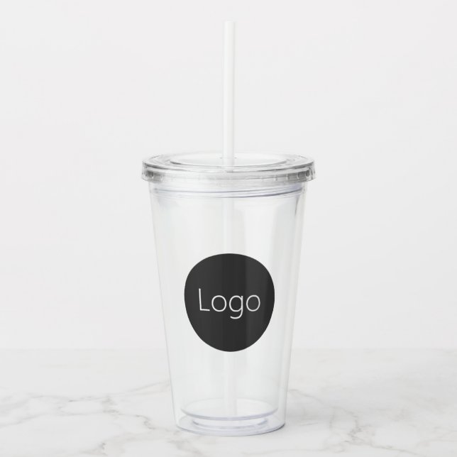 Custom Business Logo Acrylic Tumbler (Front)