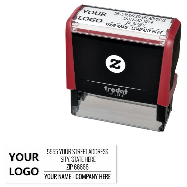 Custom Business Logo Address Self-inking Stamp (In Situ)