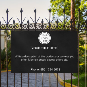 Custom Business Logo Advertising Black & White Banner