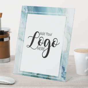 custom business logo advertising marble pedestal sign