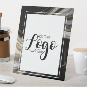 custom business logo advertising marble pedestal sign