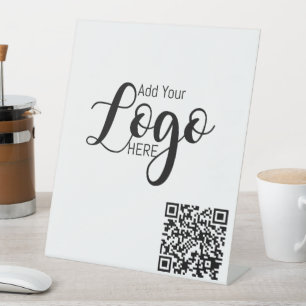 custom business logo advertising QR code Pedestal Sign