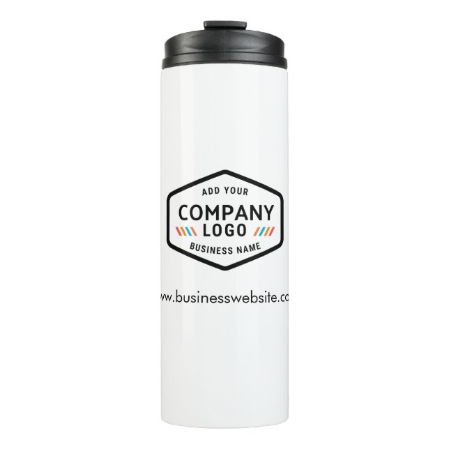 Custom Business Logo and Company Website Address Thermal Tumbler (Front)