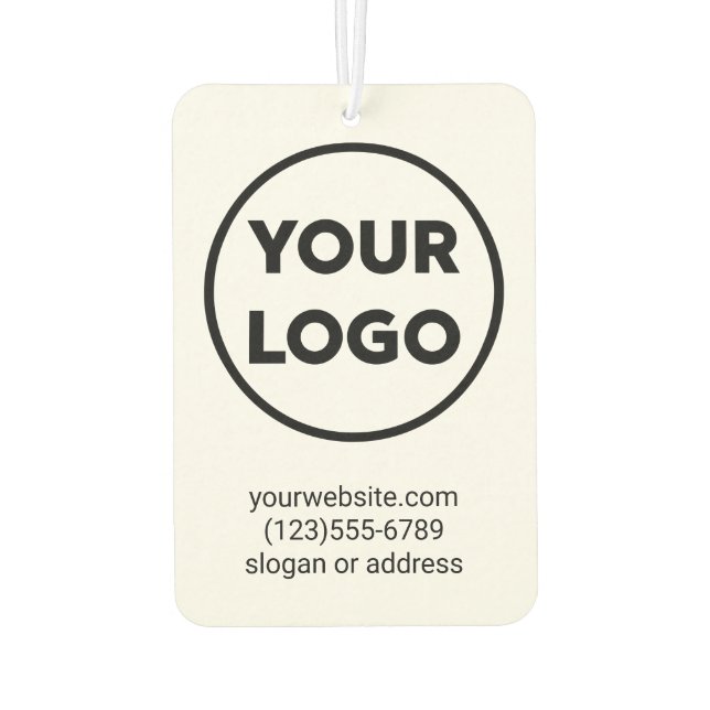 Custom Business Logo and Contact Info Promotional Car Air Freshener (Back)