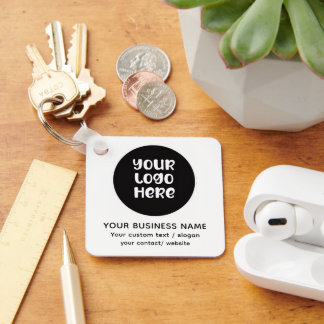 Custom Business Logo and Name Keychain
