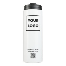 Custom Business Logo and QR Code Thermal Tumbler