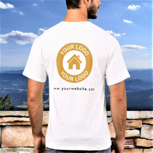 Custom Business Logo and Text Backside Printed T-Shirt
