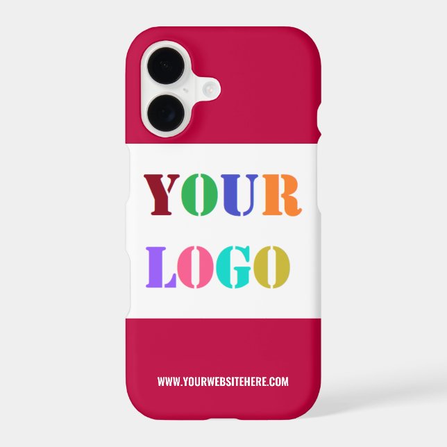Custom Business Logo and Text Branded iPhone Case (Back)