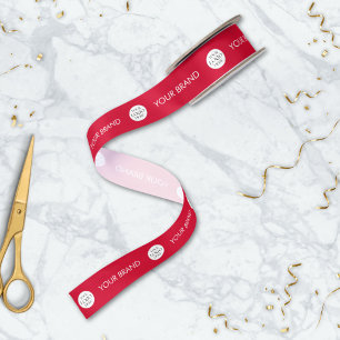 Custom Business Logo and Text Branded Promotional Satin Ribbon