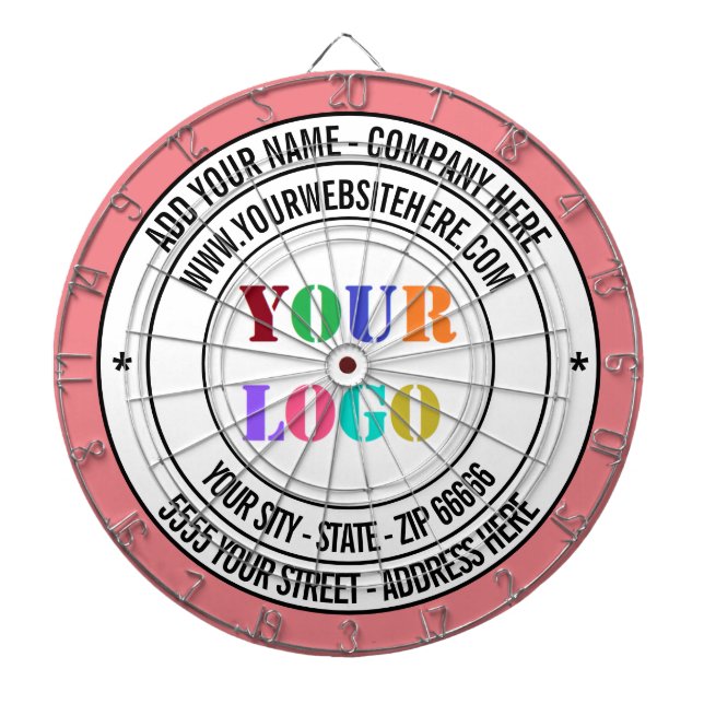 Custom Business Logo and Text Business Dart Board (Front)