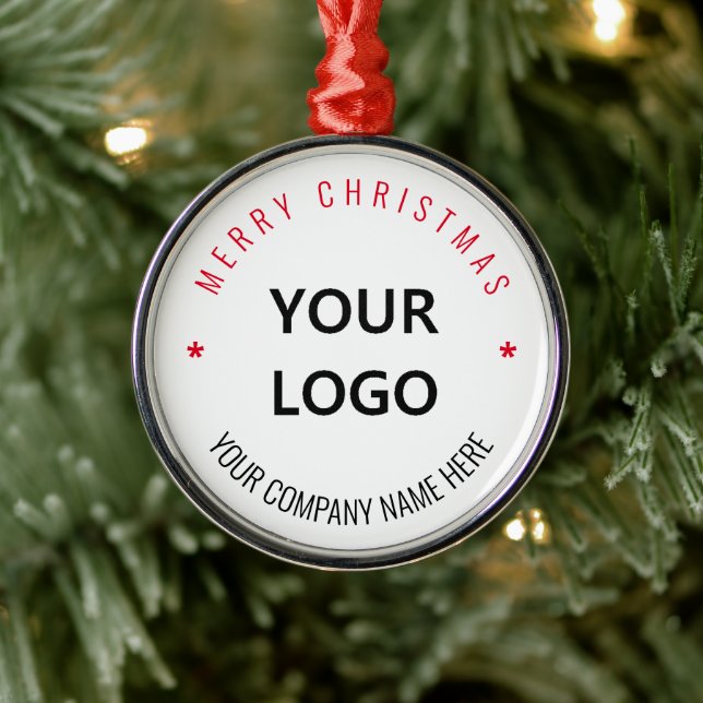 Custom Business Logo and Text Christmas Ornament (Tree)