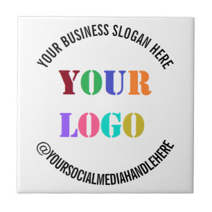 Custom Business Logo and Text Company Ceramic Tile