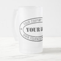 Custom Business Logo and Text  Glass Beer Mug