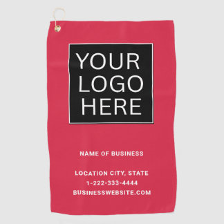 Custom Business Logo and Text Golf Towel