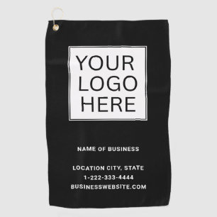 Custom Business Logo and Text Golf Towel