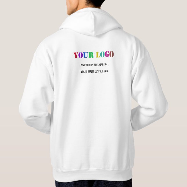 Custom Business Logo and Text Hoodie Template (Back)