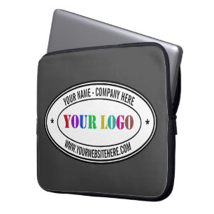 Custom Business Logo and Text Laptop Sleeve