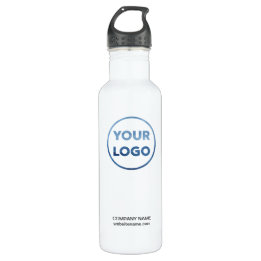 Custom Business Logo and Text on White 710 Ml Water Bottle