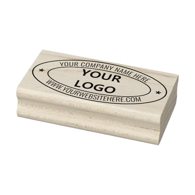 Custom Business Logo and Text Oval Rubber Stamp (Stamp)