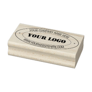 Custom Business Logo and Text Oval Rubber Stamp