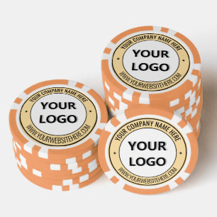 Custom Business Logo and Text Poker Chips Template