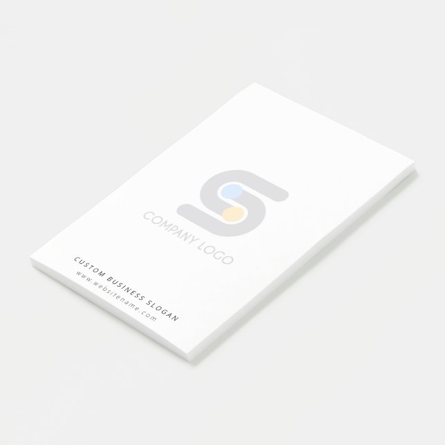 Custom Business Logo And Text Post-it Post-it Notes (Angled)