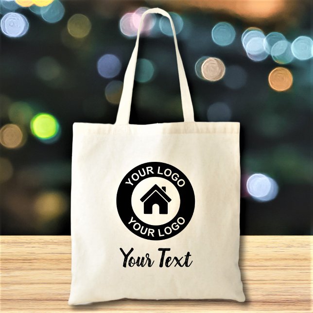 Custom Business Logo And Text Promo Tote Bag (Creator Uploaded)