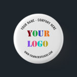 Custom Business Logo and Text Promotional Button<br><div class="desc">Custom Colours and Fonts - Design Your Own Personalised Button with Your Company Logo and Name Website or Custom Text Promotional Business Buttons / Gift - Add Your Logo / Image - Photo or QR Code and Text / Information / more - Resize and move elements with Customisation tool. Choose...</div>