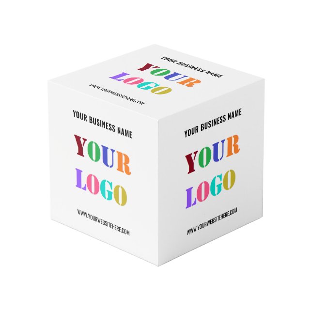 Custom Business Logo and Text Promotional Cube (Front Angled)