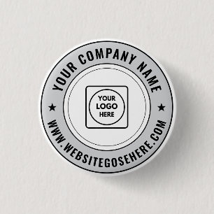 Custom Business Logo and Text Promotional Design 3 Cm Round Badge