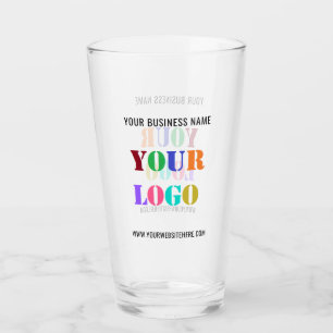 Custom Business Logo and Text Promotional Glass