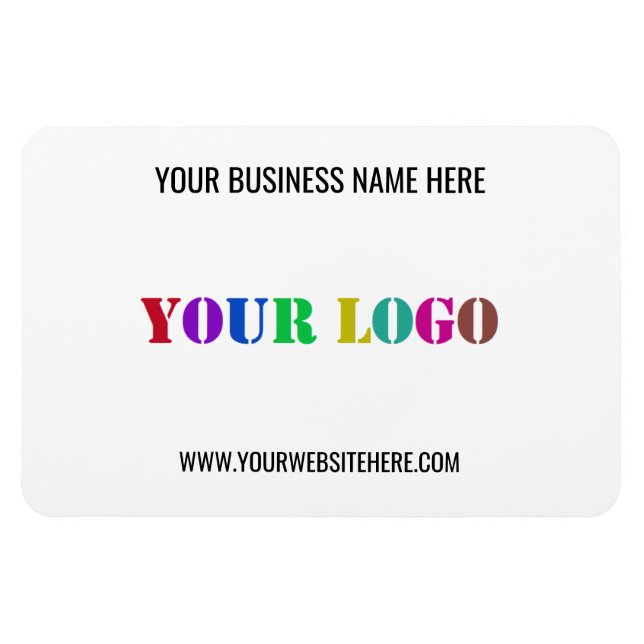 Custom Business Logo and Text Promotional Magnet (Horizontal)