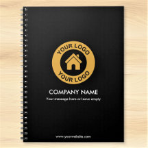 Custom Business Logo and Text Promotional Notebook