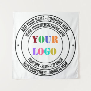 Custom Business Logo and Text Promotional Tapestry