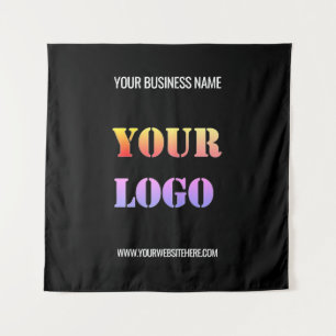 Custom Business Logo and Text Promotional Tapestry