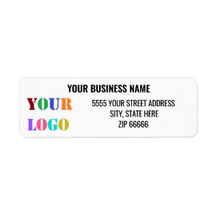 Custom Business Logo and Text Return Address Label