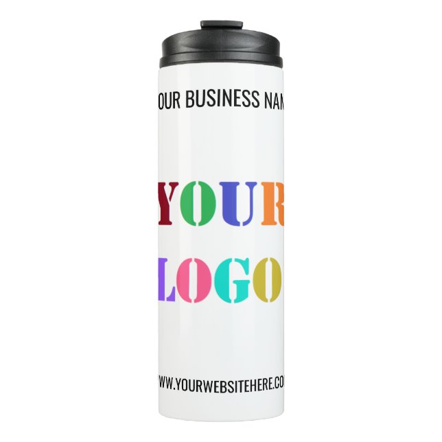 Custom Business Logo and Text Thermal Tumbler (Front)
