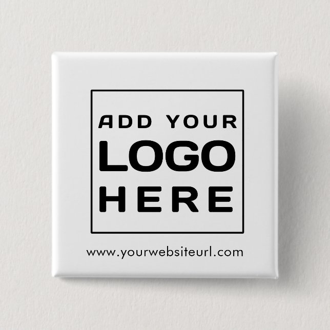Custom Business Logo and Website 15 Cm Square Badge (Front)