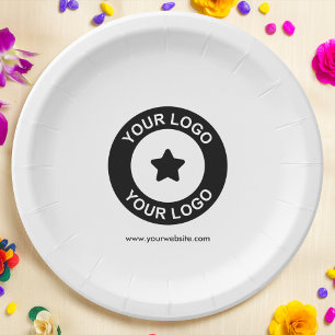 Custom Business Logo and Website Promotional Paper Plate