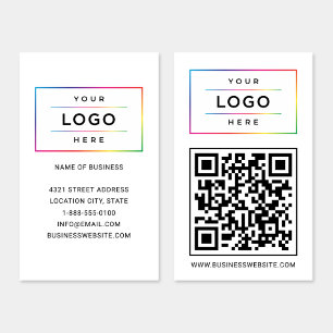 Custom Business Logo and Website QR Code Card