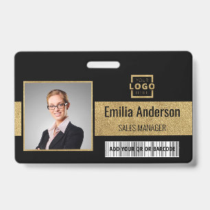 Custom Business Logo Barcode Employee Photo ID Badge
