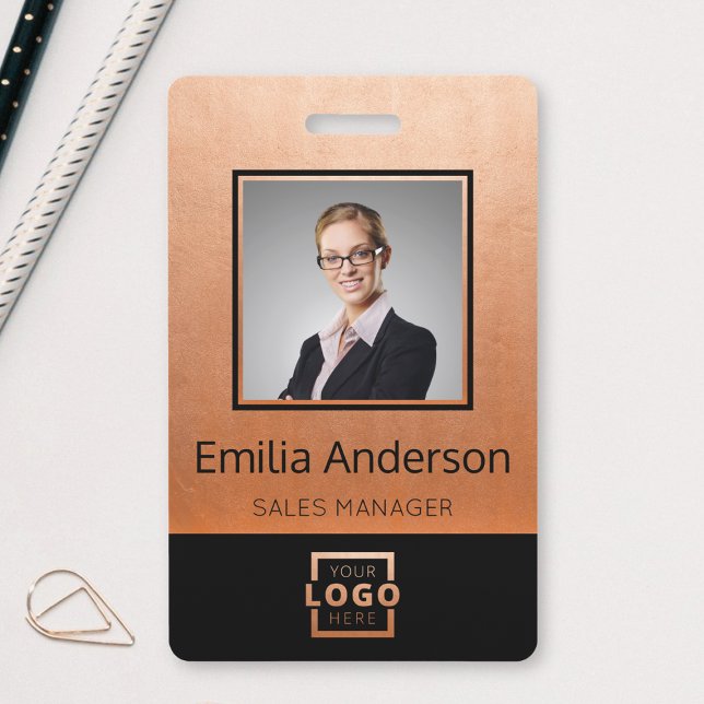 Custom Business Logo Barcode Employee Photo ID Badge (Creator Uploaded)