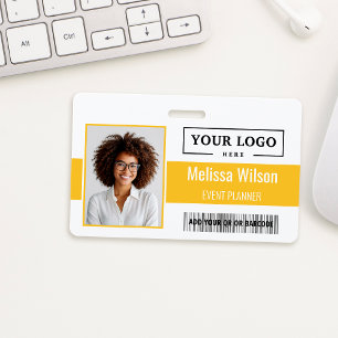 Custom Business Logo Barcode QR Code Employee ID Badge